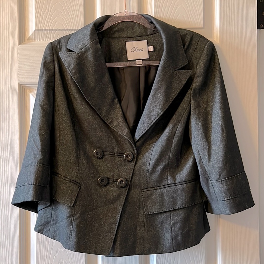 Chaus dark gray blazer 3/4 sleeves